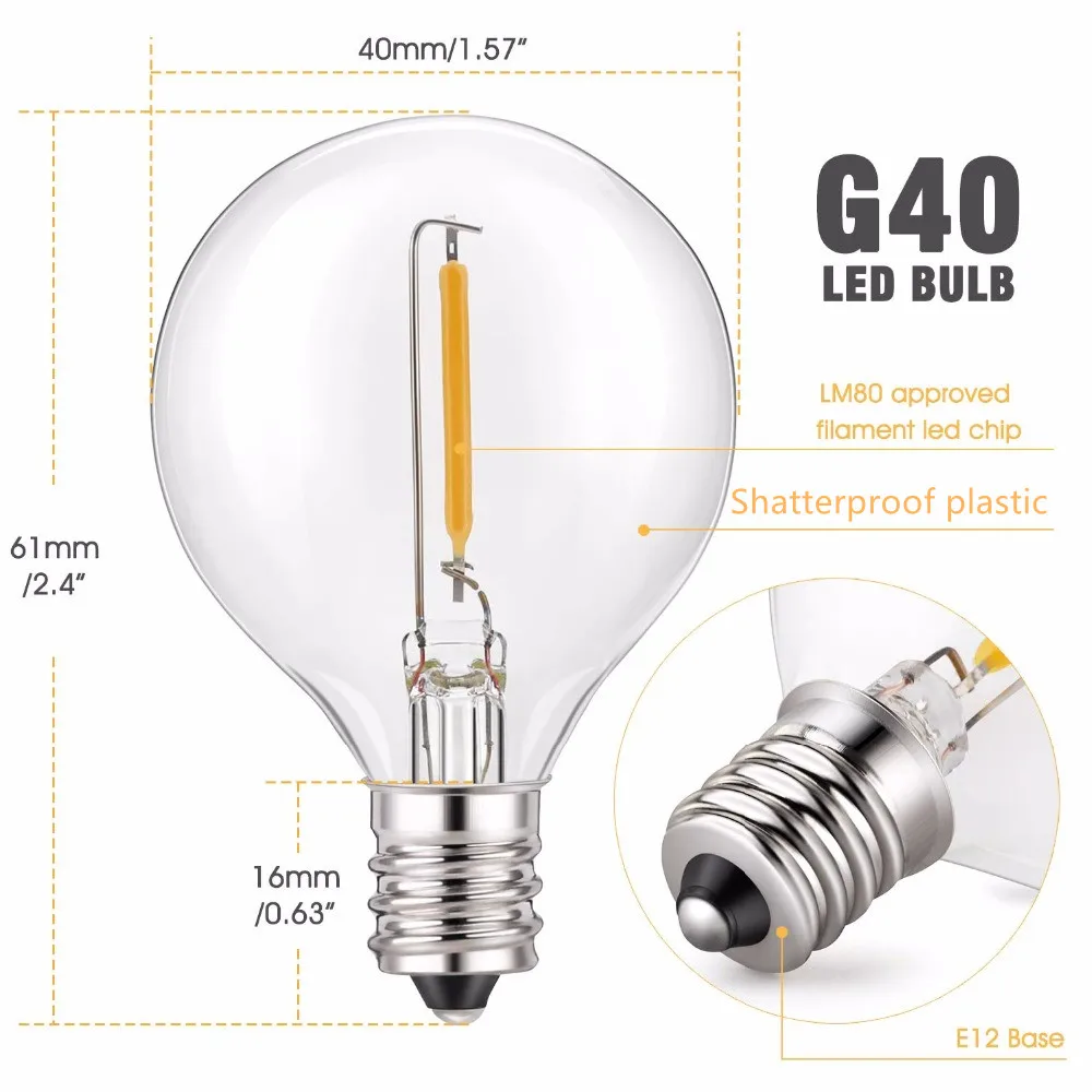 G40 Clear Globe String Lights  - String Light Bistro ulasan dan harga