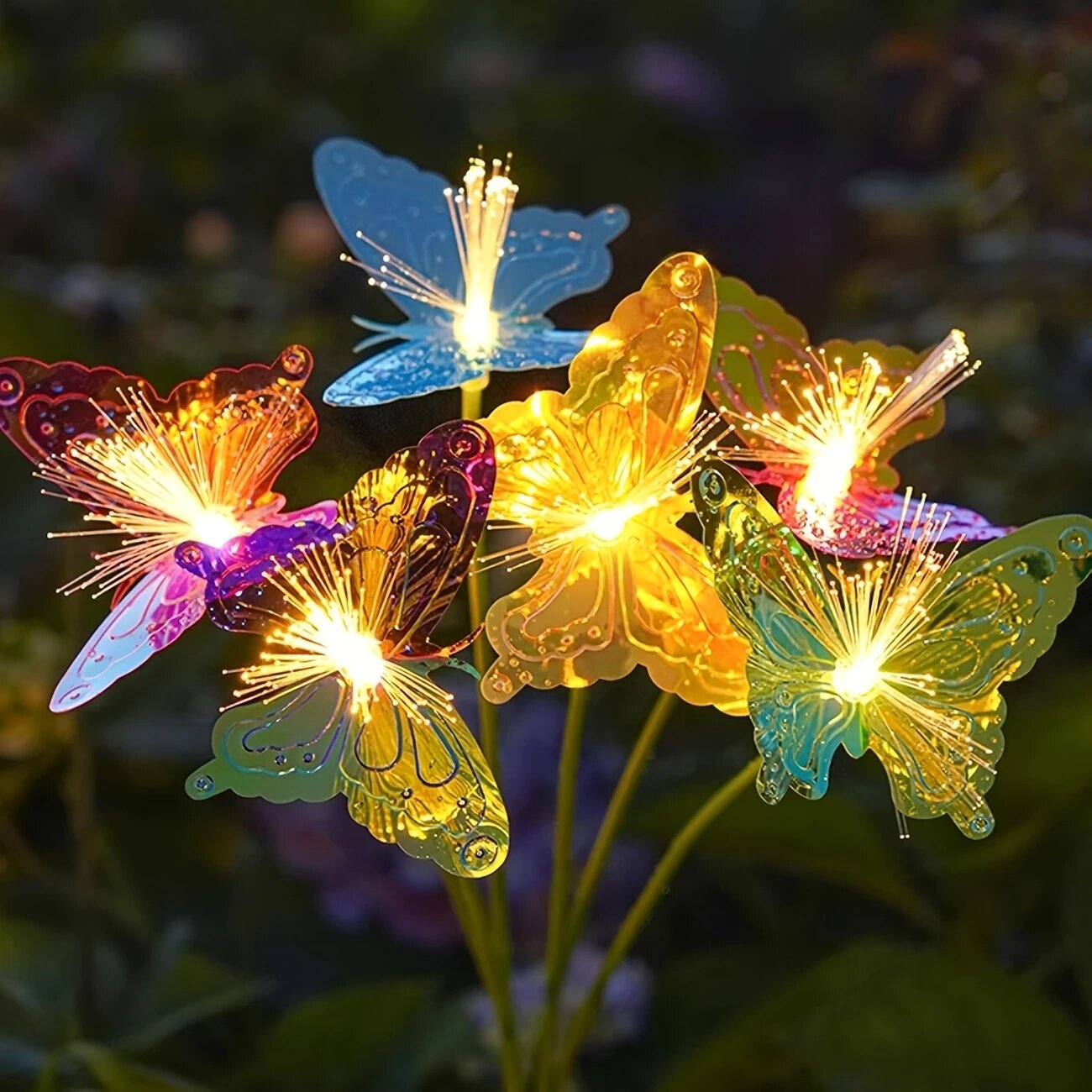 1PC 6-Head LED Solar Fiber Opt - Outdoor Lighting Yard Ideas ulasan dan harga