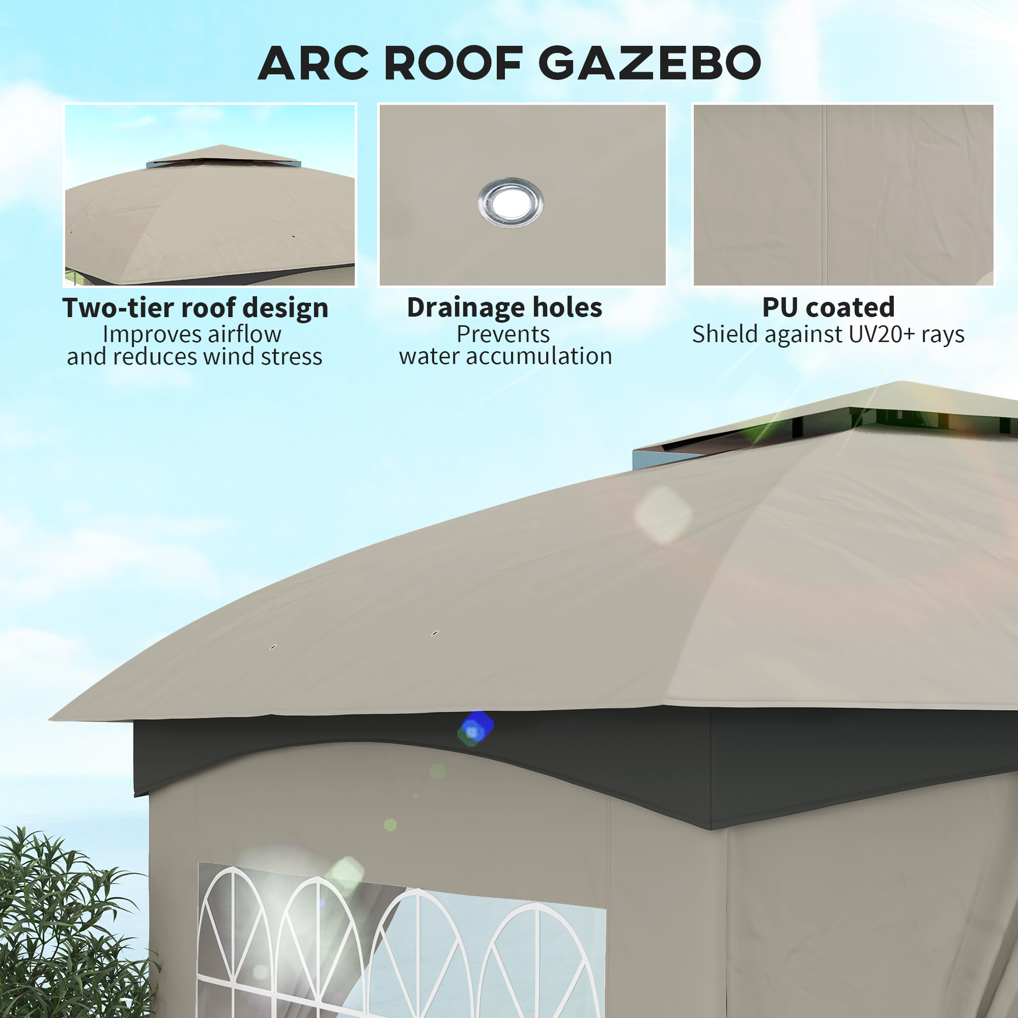 11' X 11' Outdoor Gazebo with  - Outdoor Lighting Gazebo ulasan dan harga