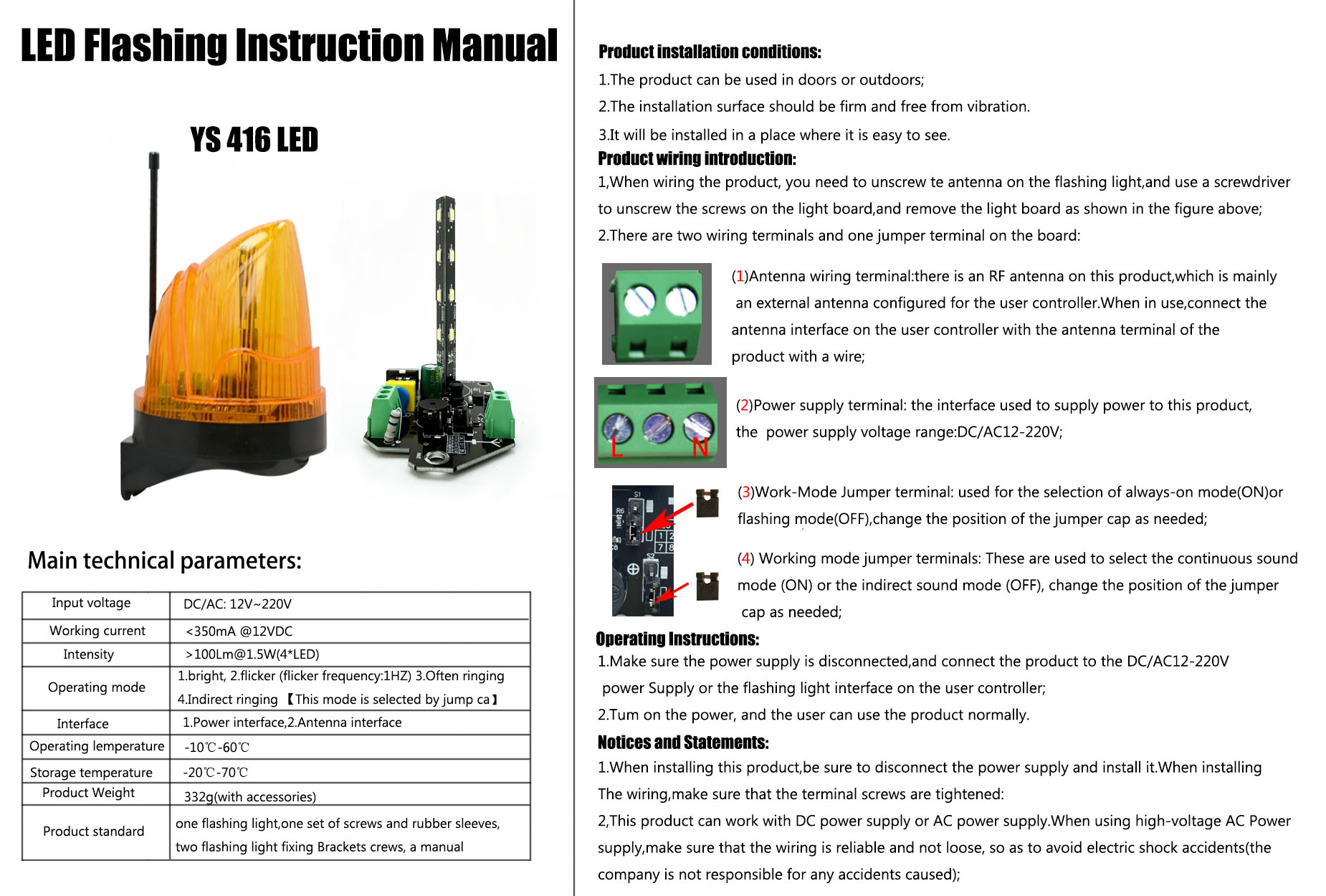 Universal 12V/220V LED Strobe  - Outdoor Lighting Bollards ulasan dan harga
